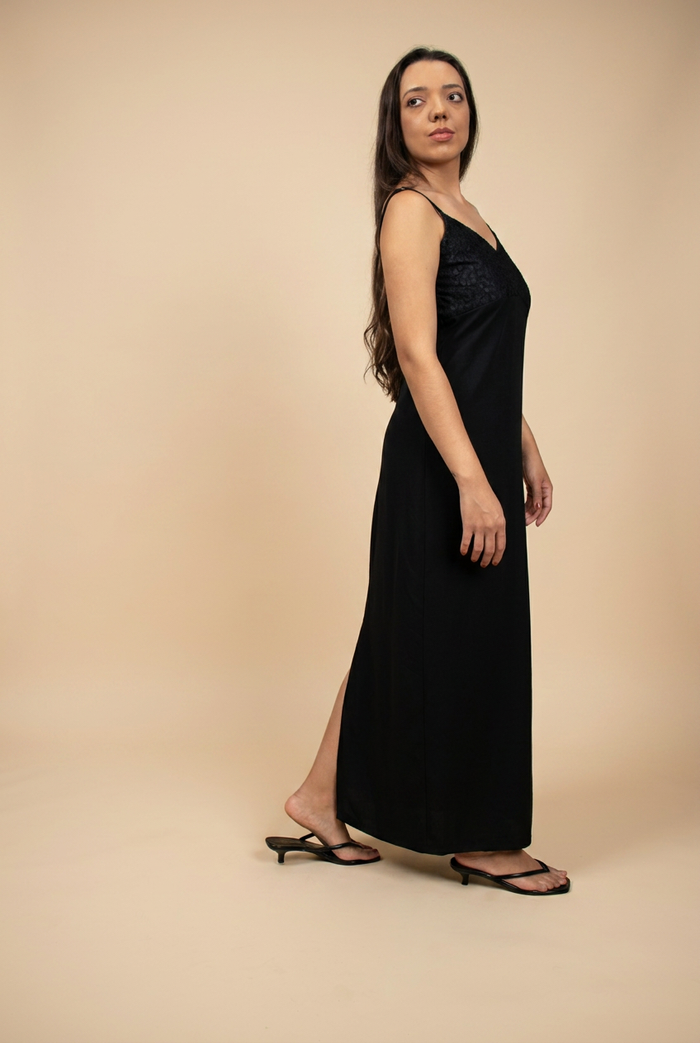 Lingerie Dress Renda Preto