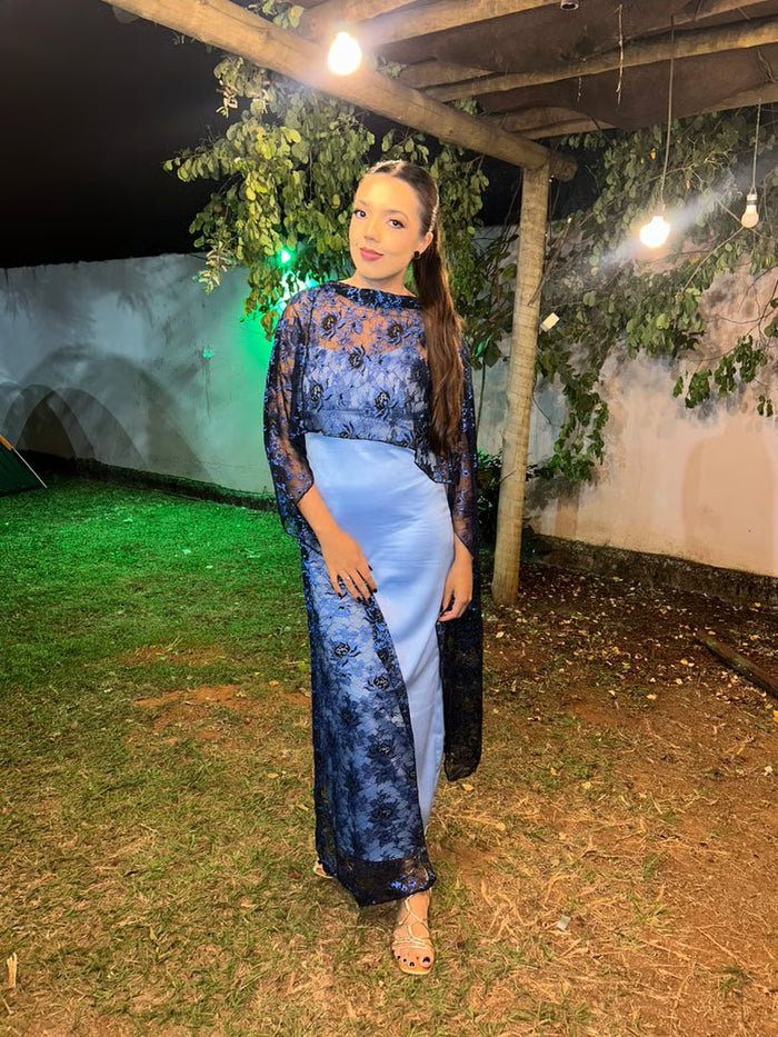 Vestido de festa azul - Para Aluguel